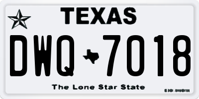 TX license plate DWQ7018