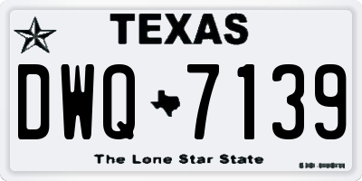 TX license plate DWQ7139