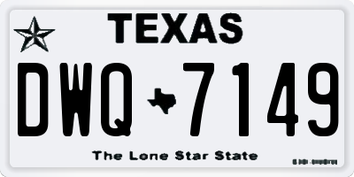 TX license plate DWQ7149