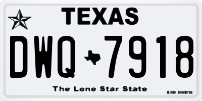 TX license plate DWQ7918