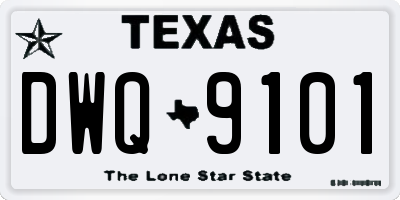 TX license plate DWQ9101