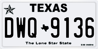 TX license plate DWQ9136