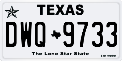 TX license plate DWQ9733