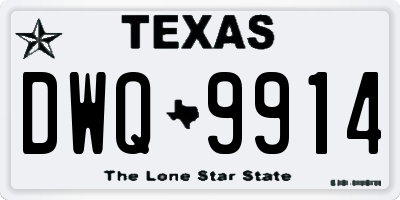 TX license plate DWQ9914