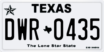 TX license plate DWR0435