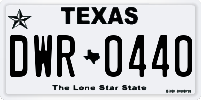 TX license plate DWR0440