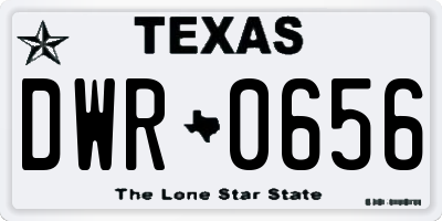 TX license plate DWR0656