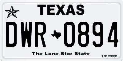 TX license plate DWR0894