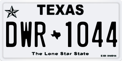 TX license plate DWR1044