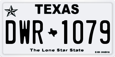 TX license plate DWR1079