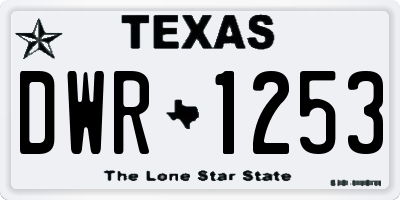 TX license plate DWR1253