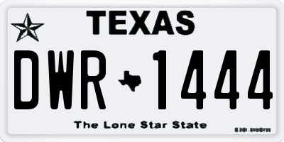 TX license plate DWR1444