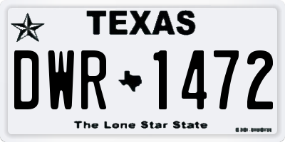 TX license plate DWR1472