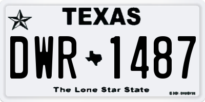 TX license plate DWR1487