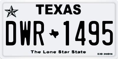 TX license plate DWR1495