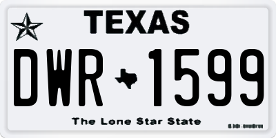 TX license plate DWR1599