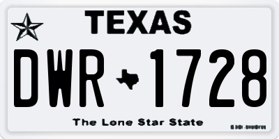 TX license plate DWR1728