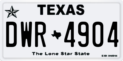 TX license plate DWR4904