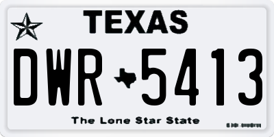 TX license plate DWR5413