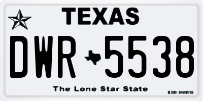 TX license plate DWR5538