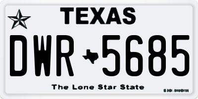 TX license plate DWR5685