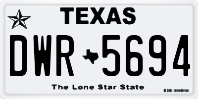TX license plate DWR5694
