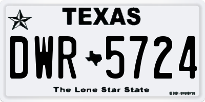 TX license plate DWR5724