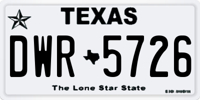 TX license plate DWR5726
