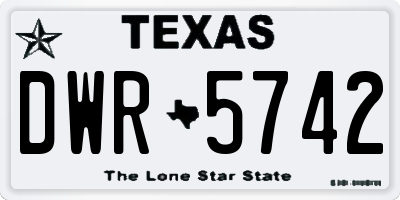 TX license plate DWR5742