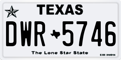 TX license plate DWR5746