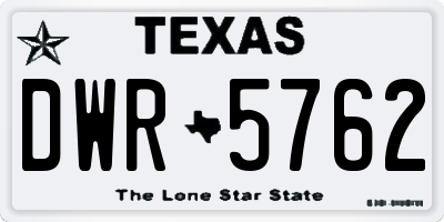 TX license plate DWR5762