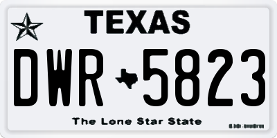 TX license plate DWR5823