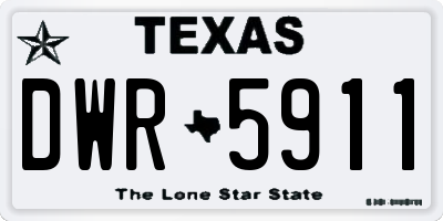 TX license plate DWR5911