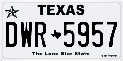 TX license plate DWR5957