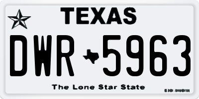 TX license plate DWR5963