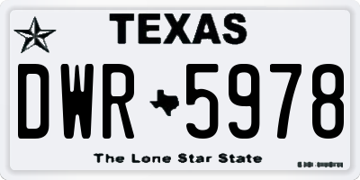 TX license plate DWR5978