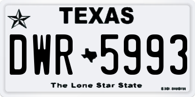 TX license plate DWR5993