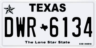 TX license plate DWR6134