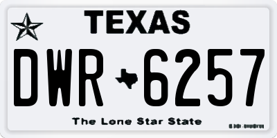 TX license plate DWR6257