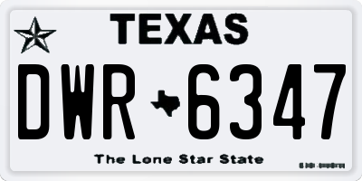 TX license plate DWR6347