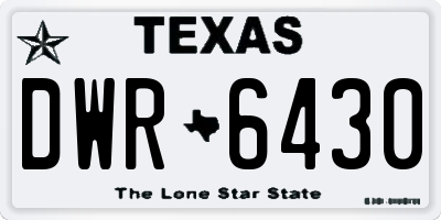 TX license plate DWR6430