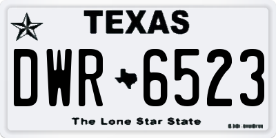 TX license plate DWR6523