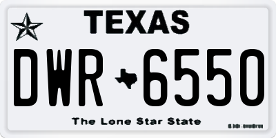 TX license plate DWR6550