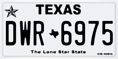 TX license plate DWR6975