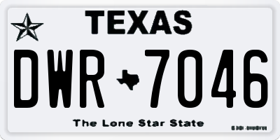TX license plate DWR7046