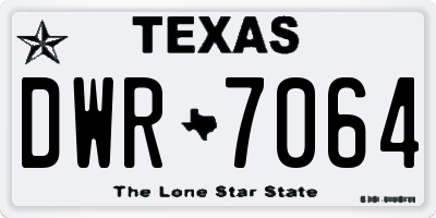 TX license plate DWR7064