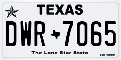 TX license plate DWR7065
