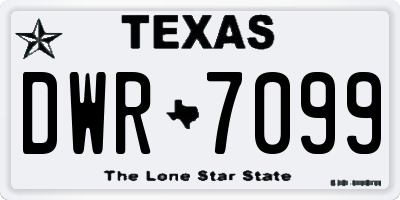 TX license plate DWR7099