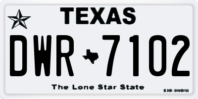 TX license plate DWR7102