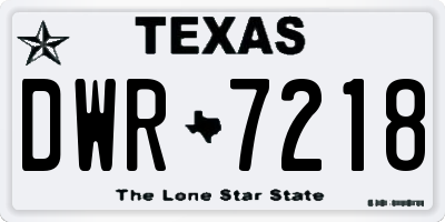 TX license plate DWR7218